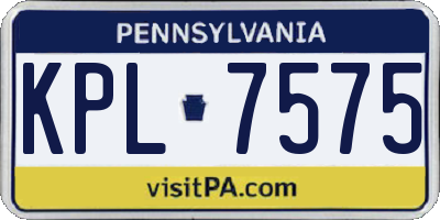 PA license plate KPL7575