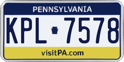 PA license plate KPL7578