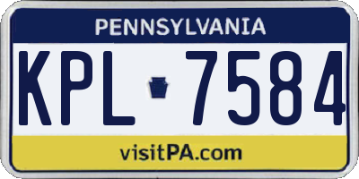 PA license plate KPL7584
