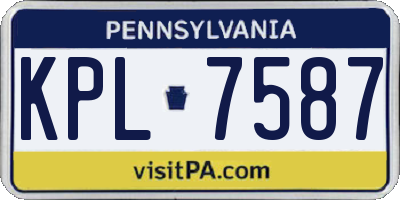 PA license plate KPL7587