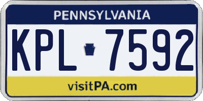 PA license plate KPL7592