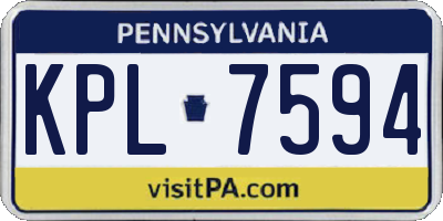 PA license plate KPL7594