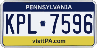 PA license plate KPL7596