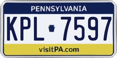 PA license plate KPL7597