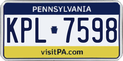 PA license plate KPL7598