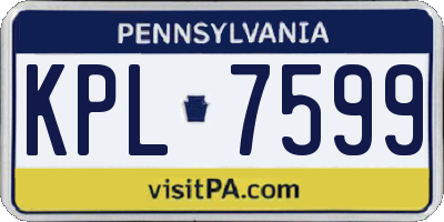 PA license plate KPL7599