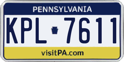 PA license plate KPL7611