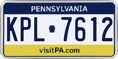 PA license plate KPL7612