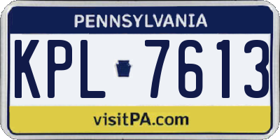 PA license plate KPL7613