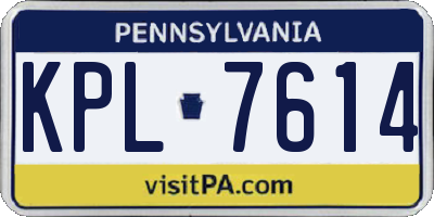 PA license plate KPL7614
