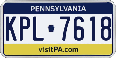 PA license plate KPL7618