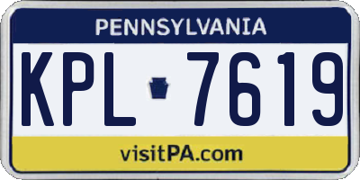 PA license plate KPL7619