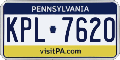 PA license plate KPL7620