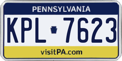 PA license plate KPL7623