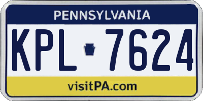 PA license plate KPL7624