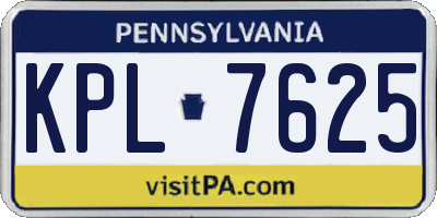 PA license plate KPL7625