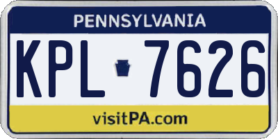 PA license plate KPL7626