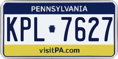 PA license plate KPL7627