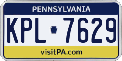PA license plate KPL7629