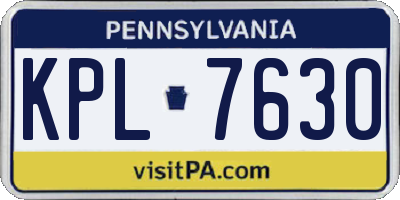 PA license plate KPL7630
