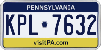 PA license plate KPL7632