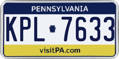 PA license plate KPL7633