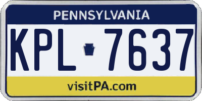 PA license plate KPL7637