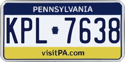 PA license plate KPL7638
