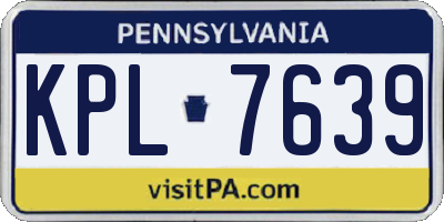 PA license plate KPL7639