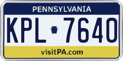 PA license plate KPL7640