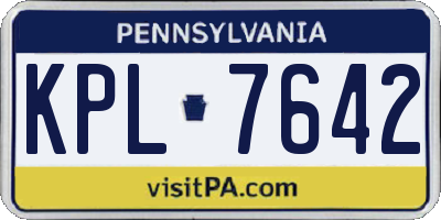 PA license plate KPL7642