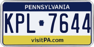 PA license plate KPL7644