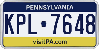 PA license plate KPL7648