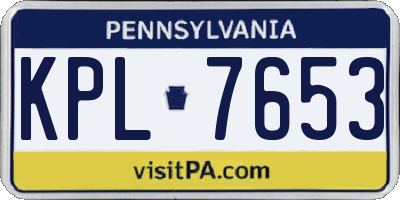 PA license plate KPL7653