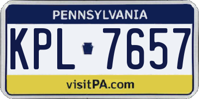 PA license plate KPL7657