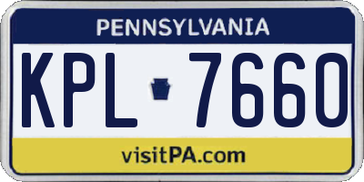 PA license plate KPL7660