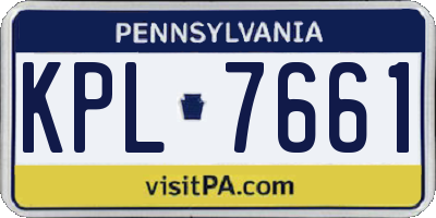 PA license plate KPL7661