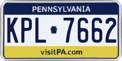 PA license plate KPL7662