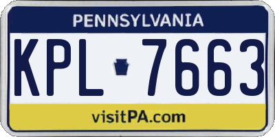 PA license plate KPL7663