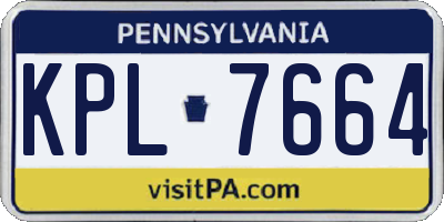 PA license plate KPL7664