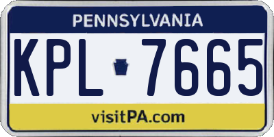 PA license plate KPL7665