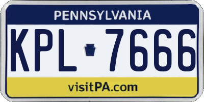 PA license plate KPL7666