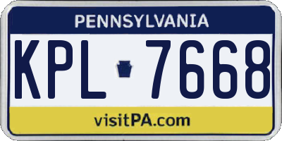PA license plate KPL7668