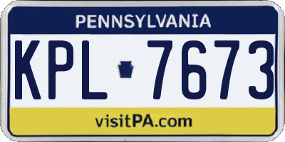 PA license plate KPL7673