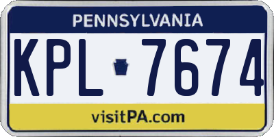 PA license plate KPL7674