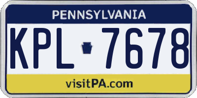 PA license plate KPL7678