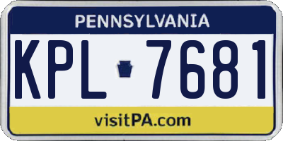 PA license plate KPL7681