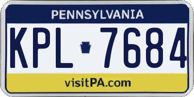 PA license plate KPL7684