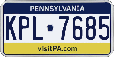PA license plate KPL7685