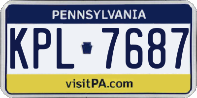 PA license plate KPL7687